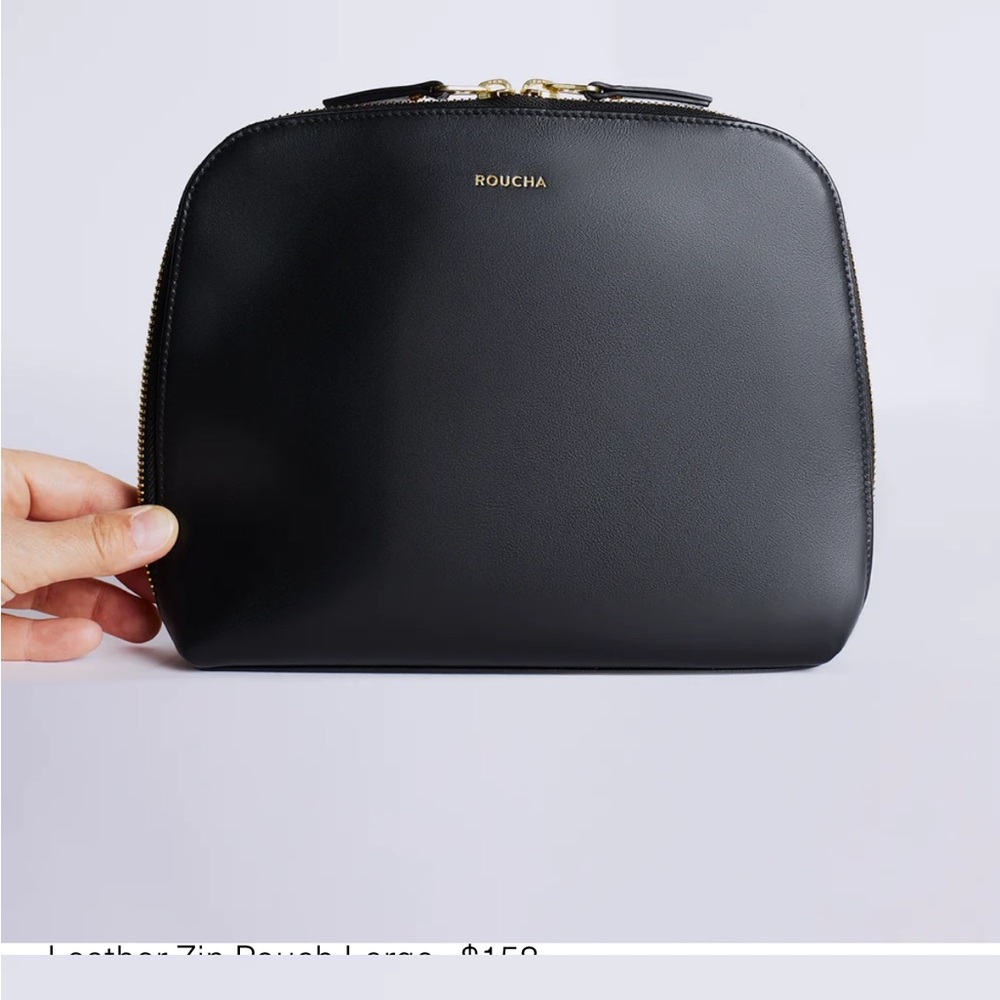 Roucha Leather Zip Large Travel Pouch